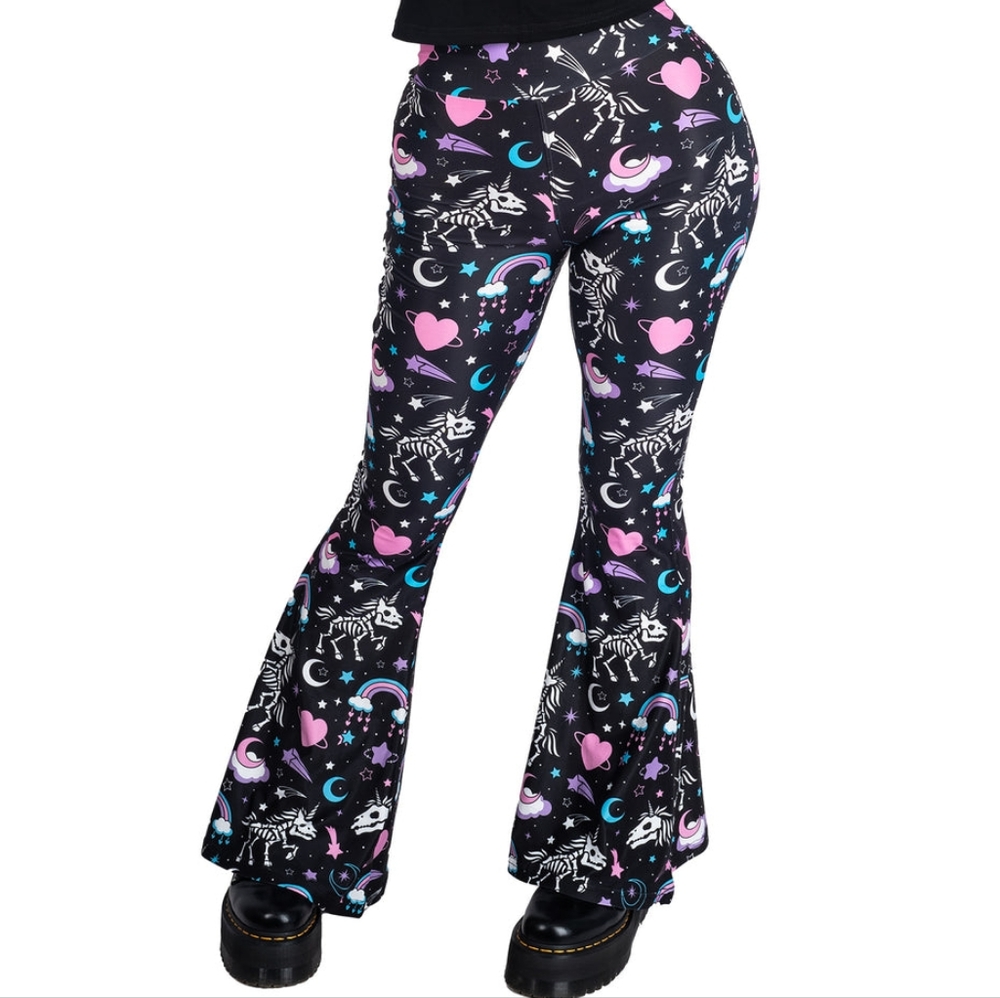 Too Fast Skeleton Unicorns Hellz Bellz Flares NWT S